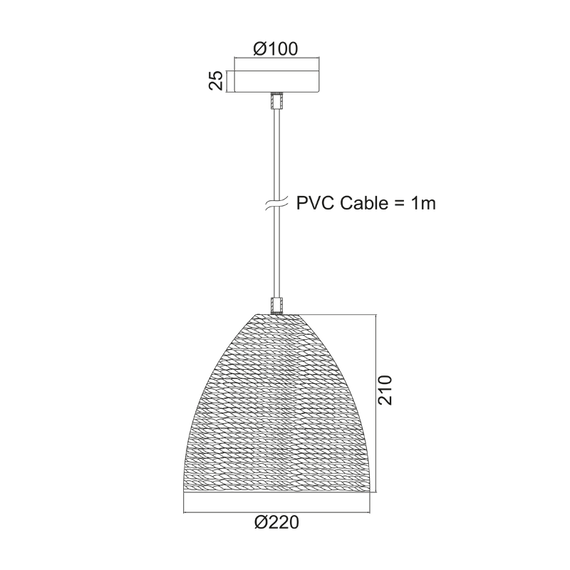Пендел MALTA KS1742P1BK Aca Lighting 1xE27 | Osvetlenieto.bg