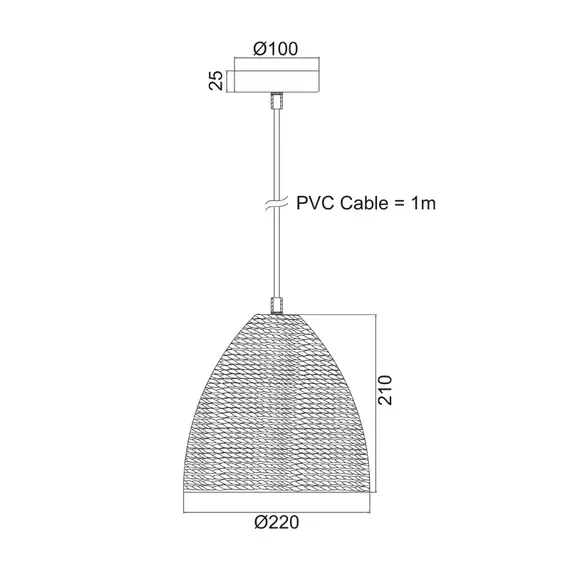 Пендел MALTA KS1742P1BK Aca Lighting 1xE27 | Osvetlenieto.bg
