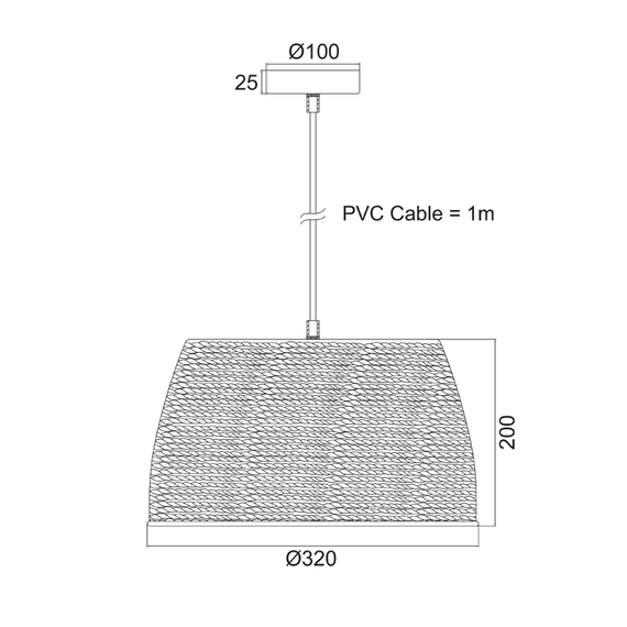 Пендел MALTA KS2112P1BK Aca Lighting 1xE27 | Osvetlenieto.bg
