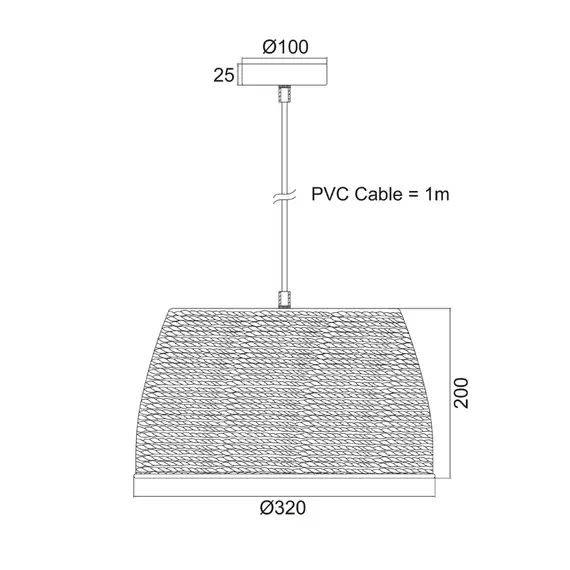 Пендел MALTA KS2112P1BK Aca Lighting 1xE27 | Osvetlenieto.bg
