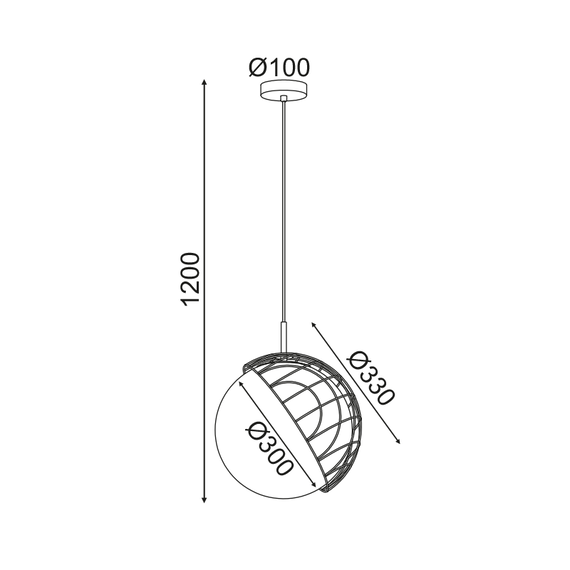 Полилей AURORA DCR921P33 Aca Lighting 1xE27 | Osvetlenieto.bg