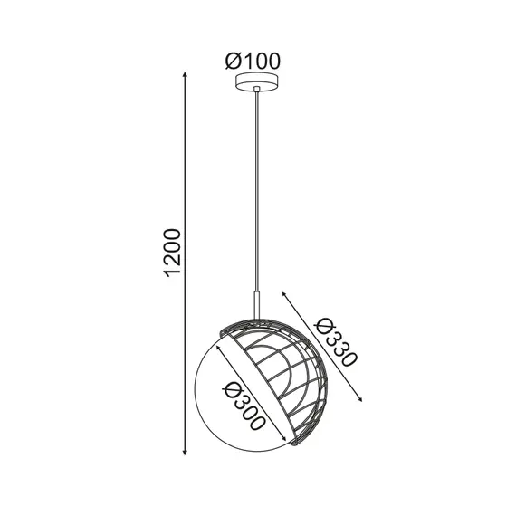 Полилей AURORA DCR921P33 Aca Lighting 1xE27 | Osvetlenieto.bg