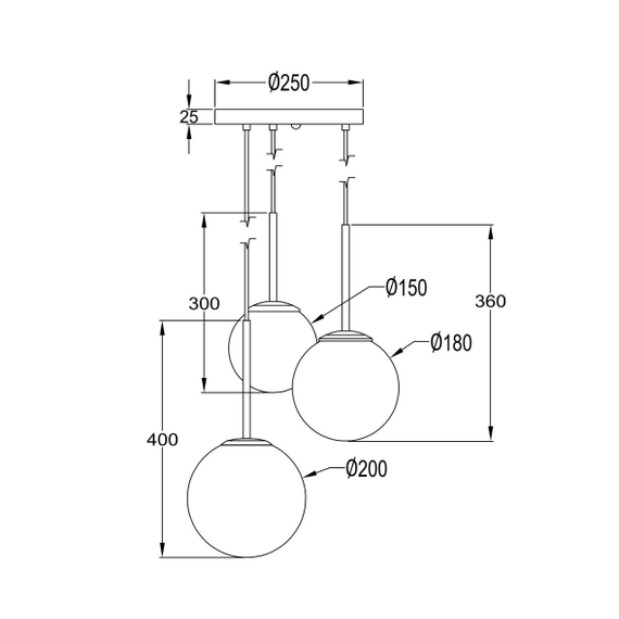 Полилей Basic form MOD321PL-03G1 Maytoni 3xE14 | Osvetlenieto.bg