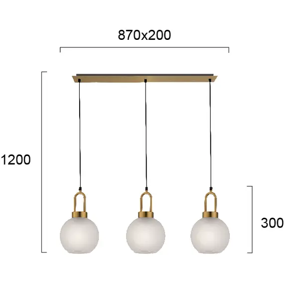 Полилей DORIA 4249600 Viokef 3xE27 | Osvetlenieto.bg