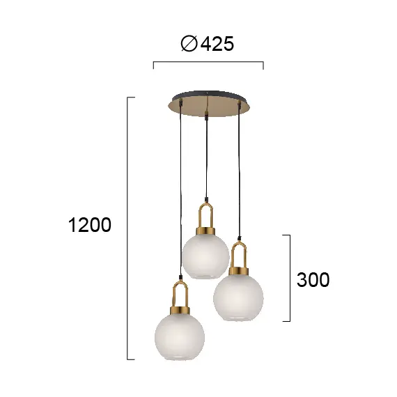 Полилей DORIA 4249700 Viokef 3xE27 | Osvetlenieto.bg