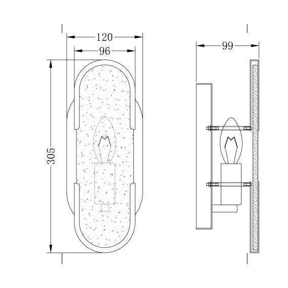 Аплик Marmo MOD099WL-01G3 Maytoni 1xE14 | Osvetlenieto.bg