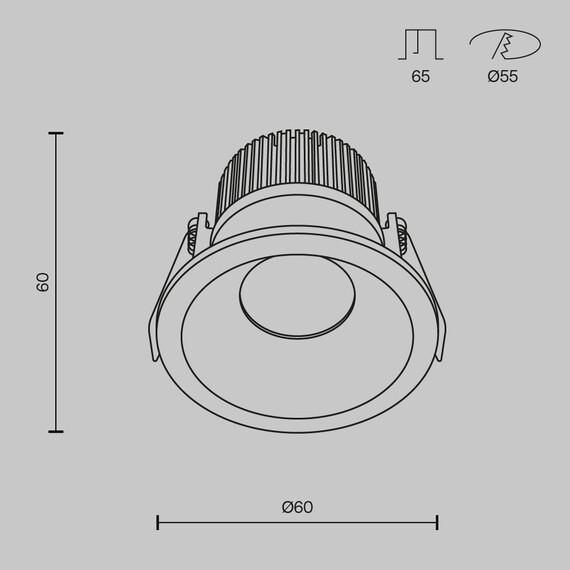LED Луна за баня за вграждане Zoom DL034-01-06W4K-W Maytoni 6W 4000K IP65 | Osvetlenieto.bg