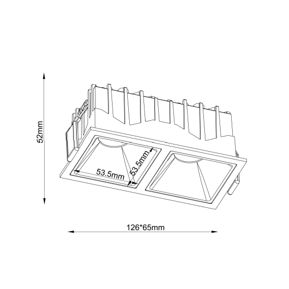 LED Луна за вграждане Alfa LED DL043-02-10W3K-SQ-W Maytoni 2x10W 3000K | Osvetlenieto.bg