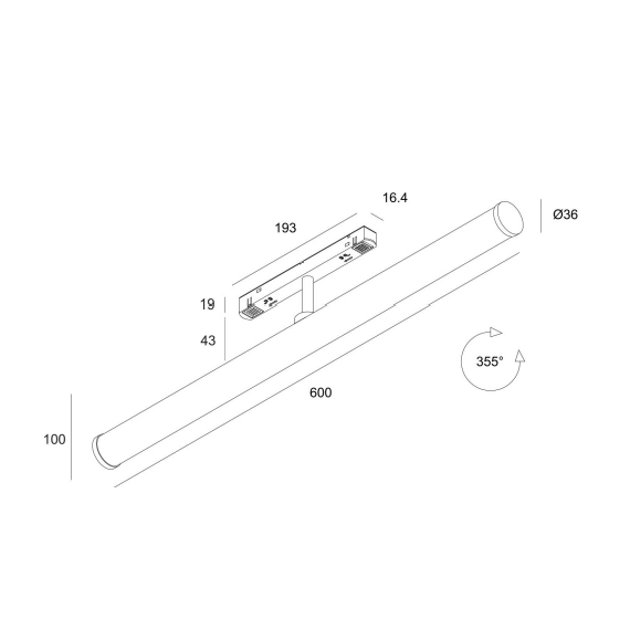 LED Осветител за магнитна шина Exility-thin Larc TR086-2-25W3K-B Maytoni 25W 3000K | Osvetlenieto.bg