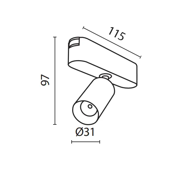 LED Прожектор за магнитна шина Radity Focus LED TR103-1-5W3K-M-B Maytoni 5W 3000K | Osvetlenieto.bg