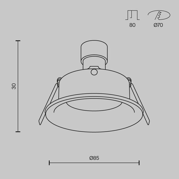 Луна за вграждане бяла Slim Maytoni DL027-2-01W 1xGU10 | Osvetlenieto.bg
