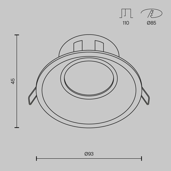 Луна за вграждане Dot DL028-2-01B Maytoni 1xGU10 | Osvetlenieto.bg