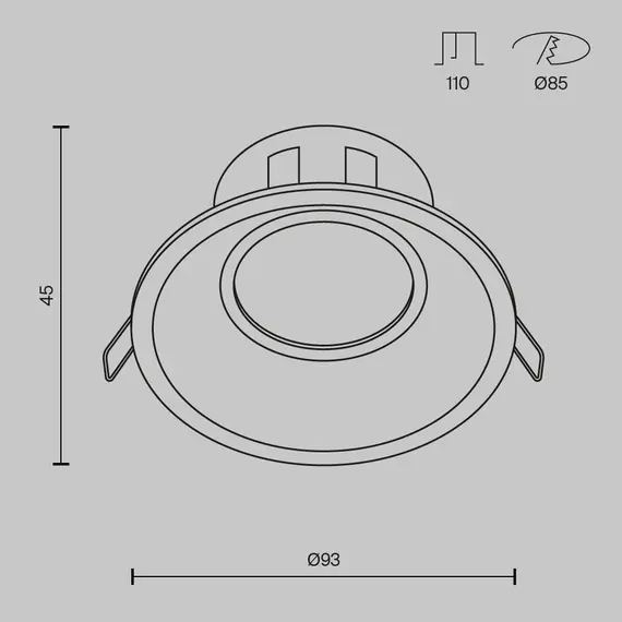 Луна за вграждане Dot DL028-2-01B Maytoni 1xGU10 | Osvetlenieto.bg