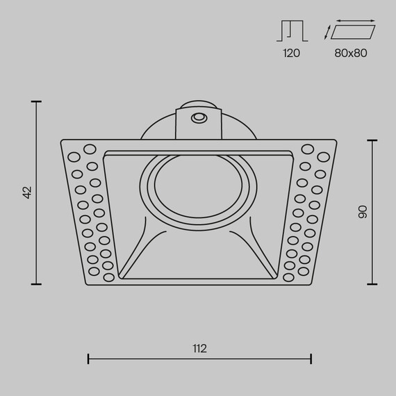 Луна за вграждане DOT DL042-01-SQ-B Maytoni 1xGU10 | Osvetlenieto.bg
