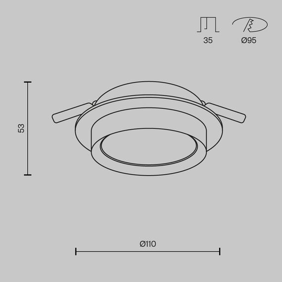 Луна за вграждане Hoop DL086-GX53-RD-BG Maytoni 1xGX53 | Osvetlenieto.bg