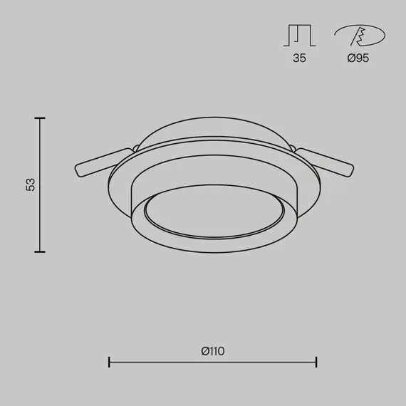 Луна за вграждане Hoop DL086-GX53-RD-W Maytoni 1xGX53 | Osvetlenieto.bg