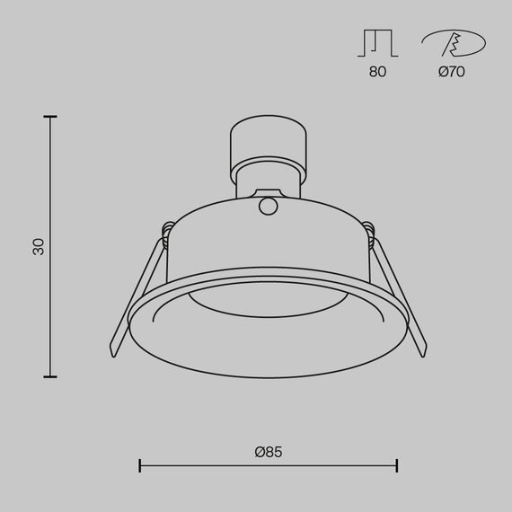 Луна за вграждане сребриста Slim DL027-2-01-S Maytoni 1xGU10 | Osvetlenieto.bg