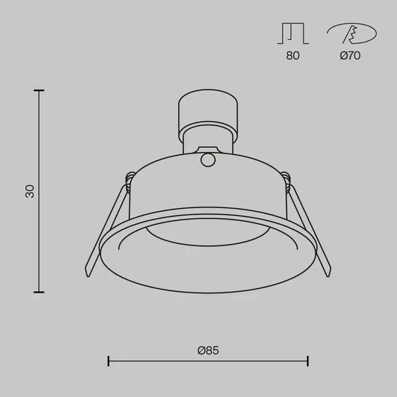 Луна за вграждане сребриста Slim DL027-2-01-S Maytoni 1xGU10 | Osvetlenieto.bg