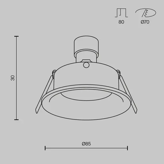 Луна за вграждане златен мат Slim DL027-2-01-MG Maytoni 1xGU10 | Osvetlenieto.bg