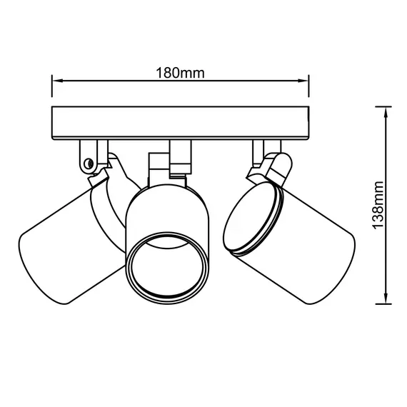 Черен спот за баня Alessia 3xGU10 IP44 | Osvetlenieto.bg
