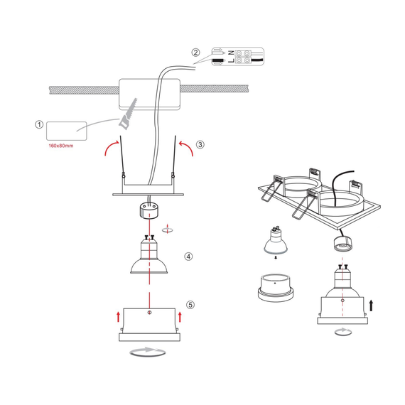 Двойна луна за баня за вграждане Zoom DL033-2-02B Maytoni 2xGU10 IP65 | Osvetlenieto.bg