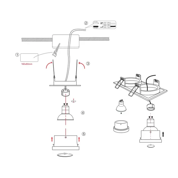 Двойна луна за баня за вграждане Zoom DL033-2-02W Maytoni 2xGU10 IP65 | Osvetlenieto.bg