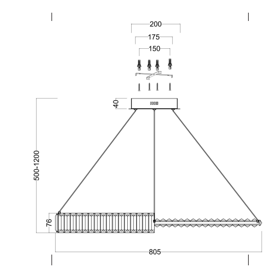 LED Полилей Krone P097PL-L45G4K Maytoni 45W 4000K | Osvetlenieto.bg