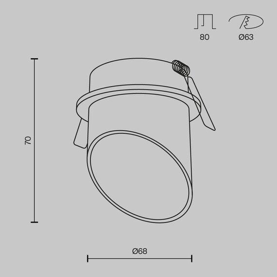 Луна за вграждане Lipari DL044-01-GU10-B Maytoni 1xGU10 | Osvetlenieto.bg