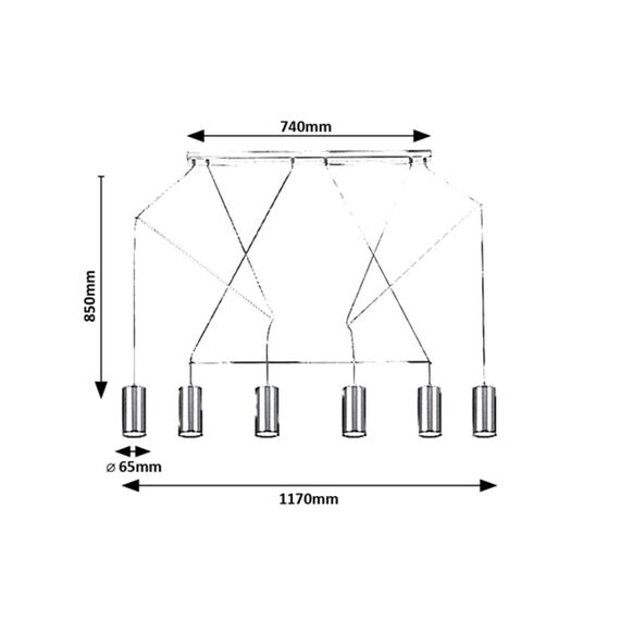 Полилей ASLAUG 72018 Rabalux 6xGU10 | Osvetlenieto.bg