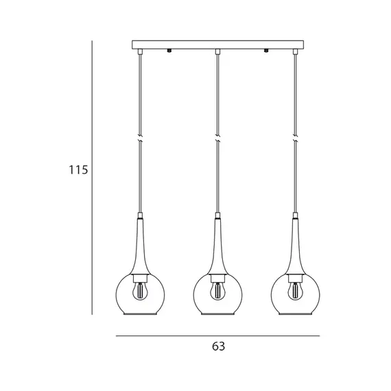 Полилей Favera PND-42361-3-BRO-AMB Italux 3xE27 | Osvetlenieto.bg
