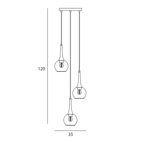 Полилей Favera PND-42361-3A-BRO-AMB Italux 3xE27 | Osvetlenieto.bg