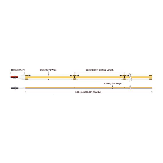 Професионална LED лента 8W COB 320 диода/m 24V 3000К CRI/Ra ≥90 | Osvetlenieto.bg