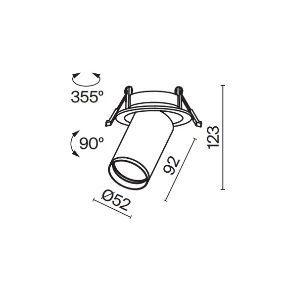 Спот за вграждане FOCUS S C048CL-U-1B Maytoni 1xGU10 | Osvetlenieto.bg