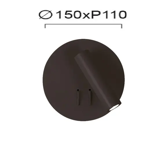LED Аплик Black MOBY 4188201 Viokef 6W+3W 3000K | Osvetlenieto.bg