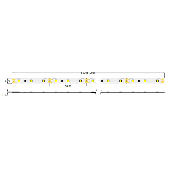 LED лента 6W 24V 4000К бяла светлина SMD2835 - 60 светодиода | Osvetlenieto.bg