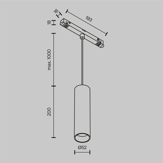 LED пендел магнитна шина Exility TR041-2-12W4K-B Maytoni 12W 4000K | Osvetlenieto.bg