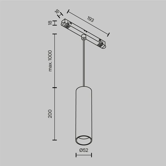 LED пендел за магнитна шина Exility-thin TR041-2-12W3K-B Maytoni 12W 3000K | Osvetlenieto.bg