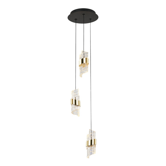 LED Полилей Tonga PND-26374-3-23W-3K-BK-GD Italux 23W 3000K | Osvetlenieto.bg