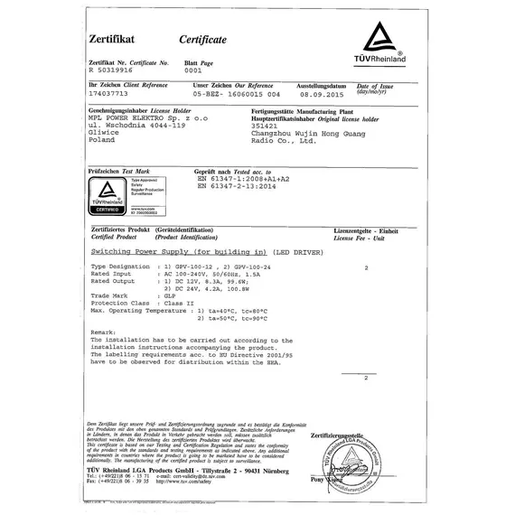LED захранване 100W 24V GLP IP67 GPV-100-24 | Osvetlenieto.bg