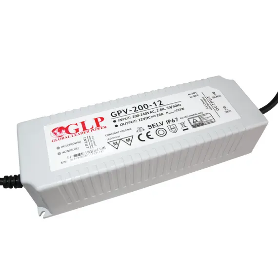 LED захранване 200W 12V GLP IP67 GPV-200-12 | Osvetlenieto.bg