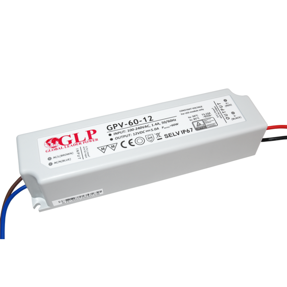 LED захранване 60W 12V GLP IP67 GPV-60-12 | Osvetlenieto.bg