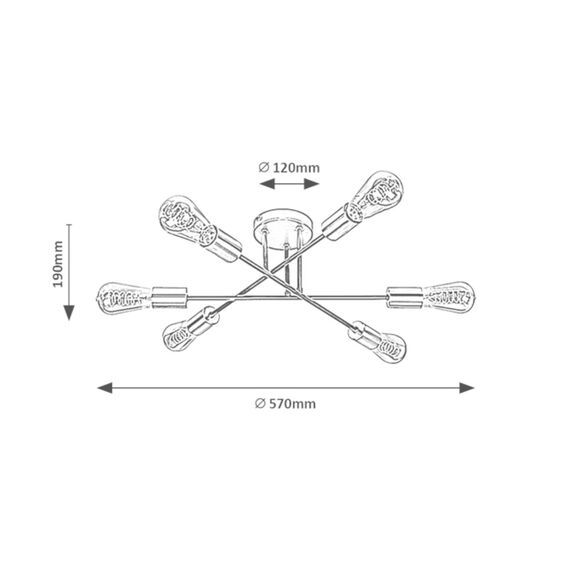Плафон BRANWEN 71026 Rabalux 6xE27 | Osvetlenieto.bg