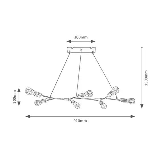 Полилей BRANWEN 72027 Rabalux 7xE27 | Osvetlenieto.bg