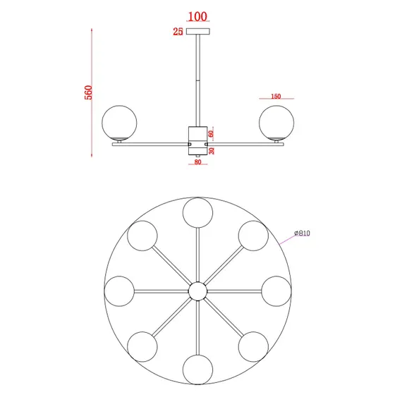 Полилей Marble MOD187PL-08BS Maytoni 8xE27 | Osvetlenieto.bg