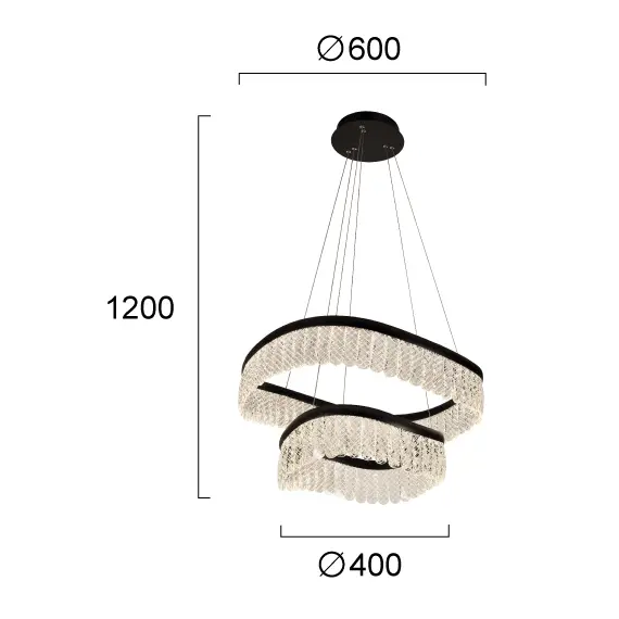 LED Кристален полилей CRYSTAL 4291600 Viokef 51W 3000K | Osvetlenieto.bg