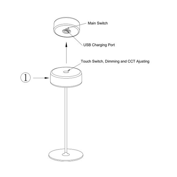 LED Настолна лампа AI Collaboration MOD229TL-L3B3K2 Maytoni 3W 2200K-4000K | Osvetlenieto.bg