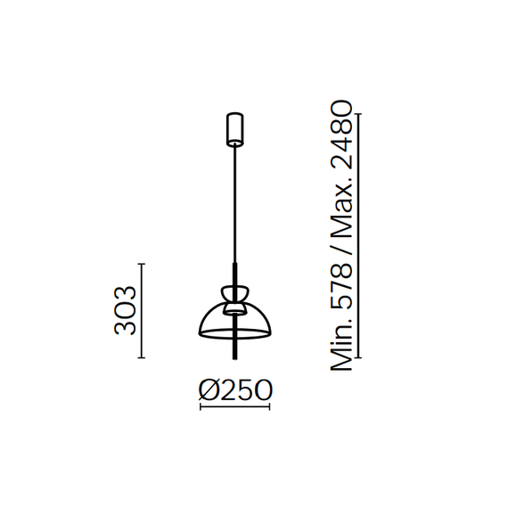 LED Полилей Bangkok MOD185PL-L6B3K5 Maytoni 11W 3000K | Osvetlenieto.bg
