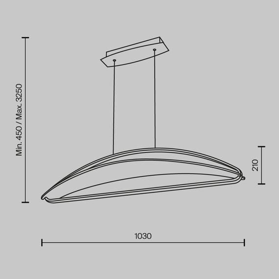 LED Полилей Breeze MOD281PL-L34BS3K Maytoni 34W 3000K | Osvetlenieto.bg