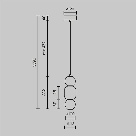 LED Полилей Drop MOD273PL-L16CH3K Maytoni 16W 3000K | Osvetlenieto.bg