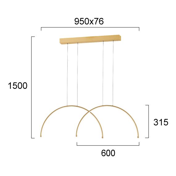 LED Полилей MEGAN 4303100 Viokef 39W 3000K | Osvetlenieto.bg